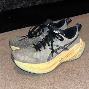 ASICS Superblast Athletic Shoes - Gray and Yellow